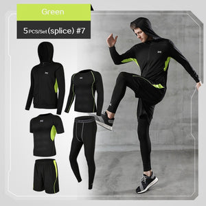 Men's Compression Sports Set Tracksuit Fitness Gym Clothes For