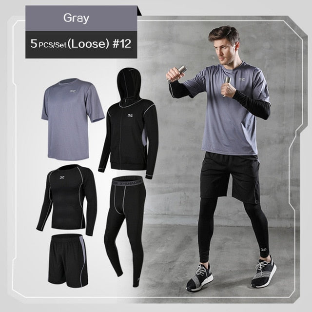 Gym Tight Running Set For Men's Sport Suit Outdoor Jogging Sports